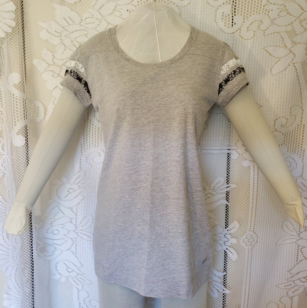 Soffe short cap sleeve stripe accent Tshirt